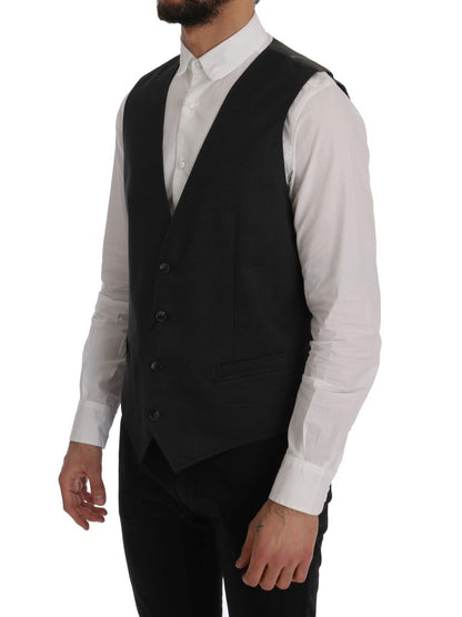  - Elegant Gray Waistcoat Vest