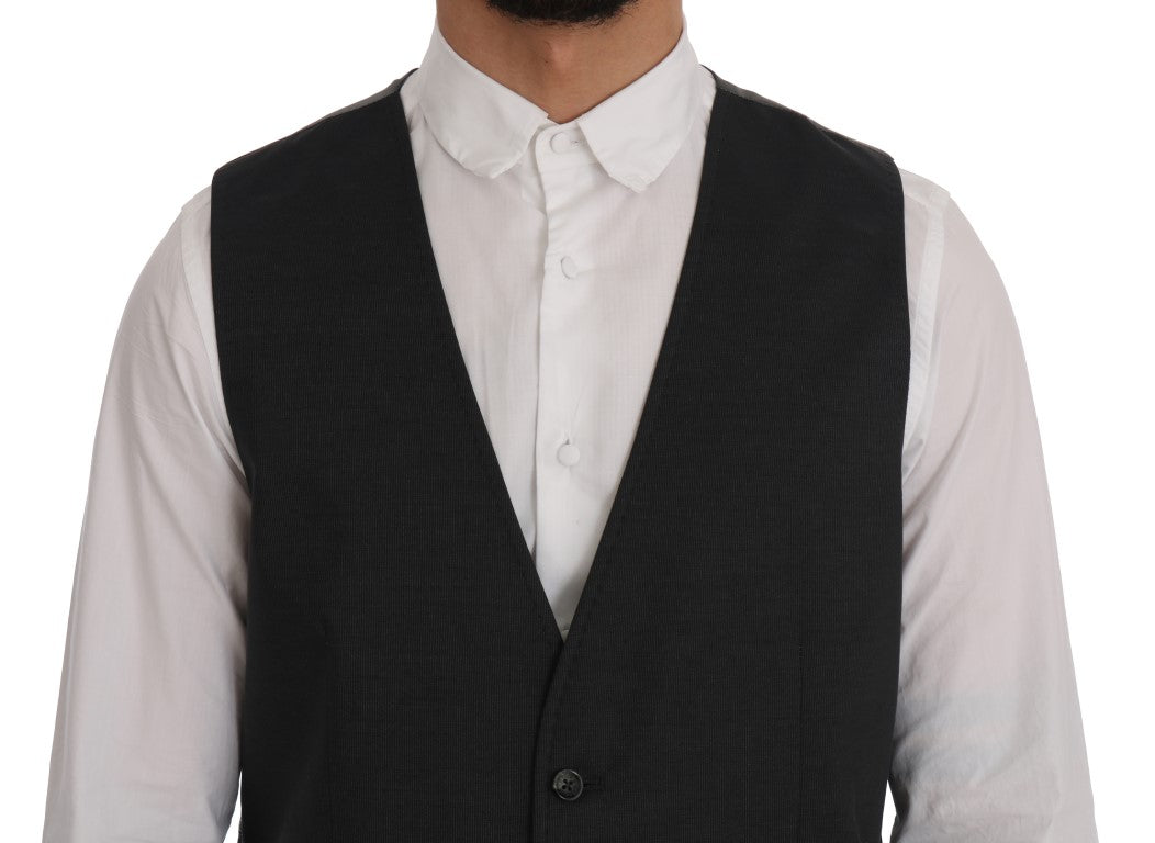  - Elegant Gray Waistcoat Vest