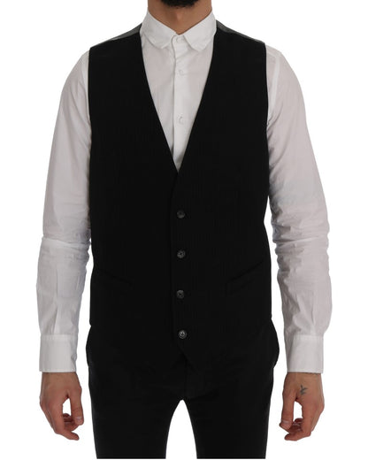  - Elegant Striped Waistcoat Vest