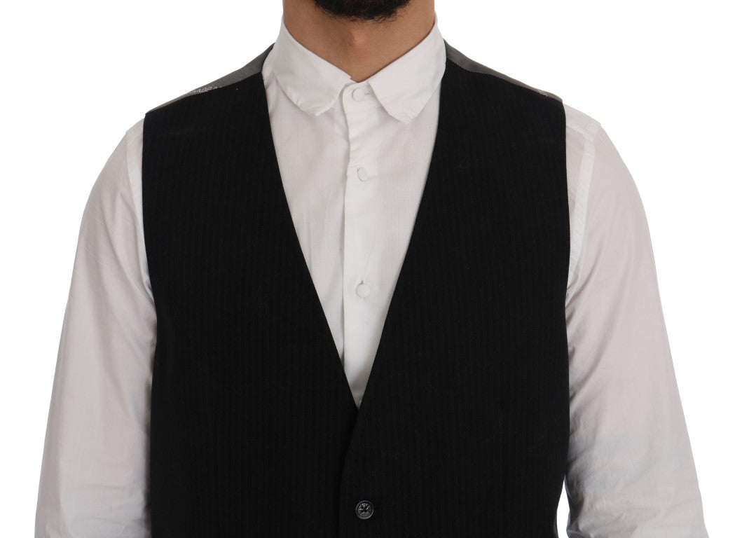  - Elegant Striped Waistcoat Vest