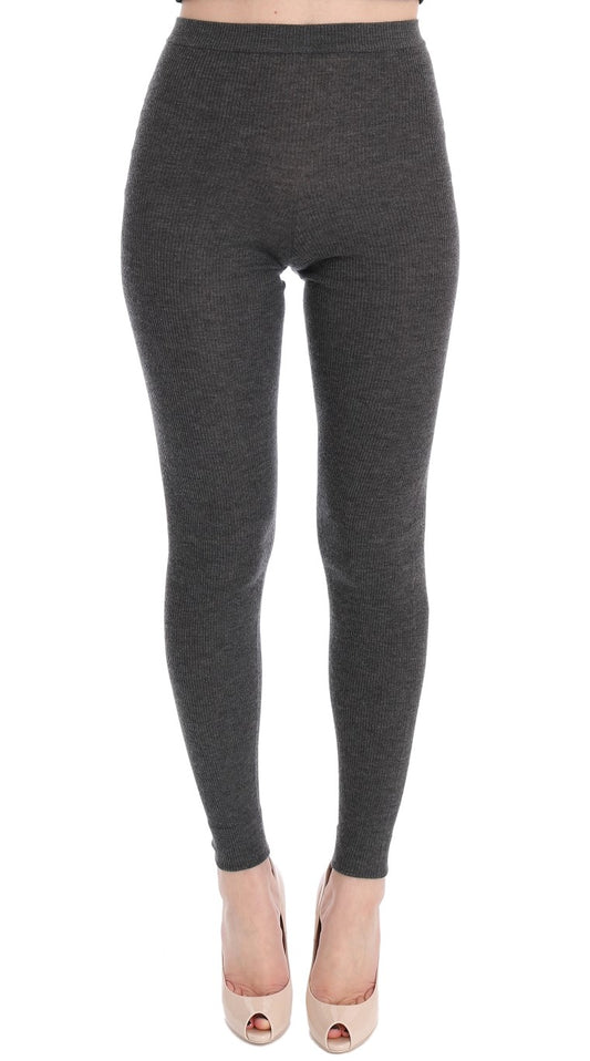  - Chic Gray High Waist Cashmere Tights Pants