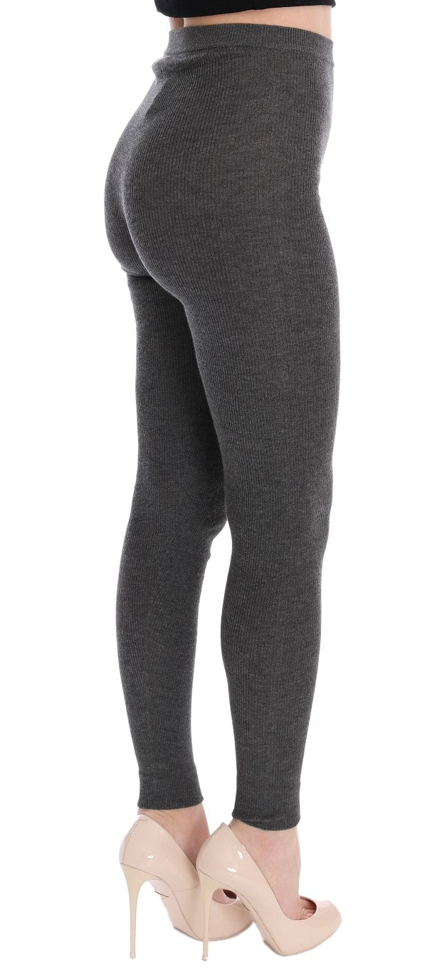  - Chic Gray High Waist Cashmere Tights Pants