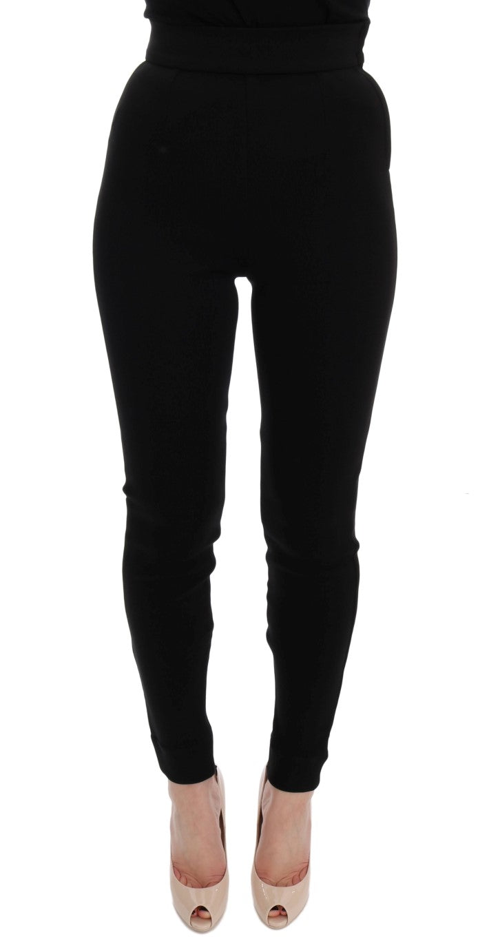 Elegant Black High Waist Stretch Tights