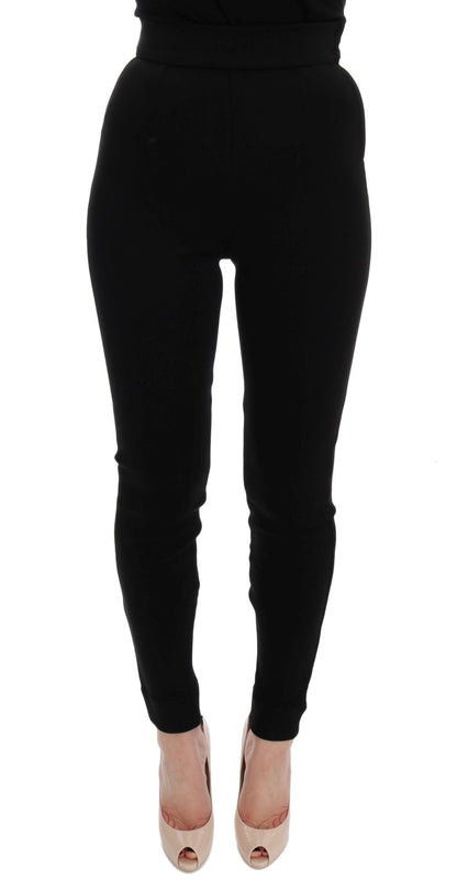  - Elegant Black High Waist Stretch Tights