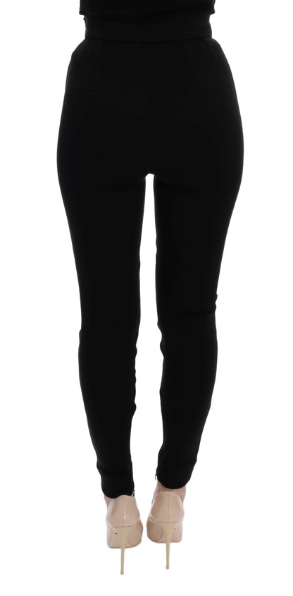  - Elegant Black High Waist Stretch Tights