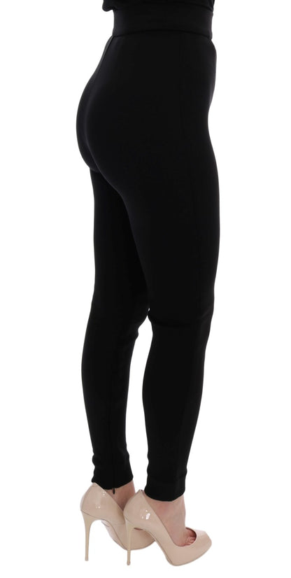  - Elegant Black High Waist Stretch Tights