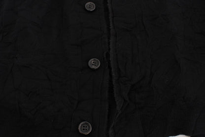  - Elegant Black Merino Wool Cardigan