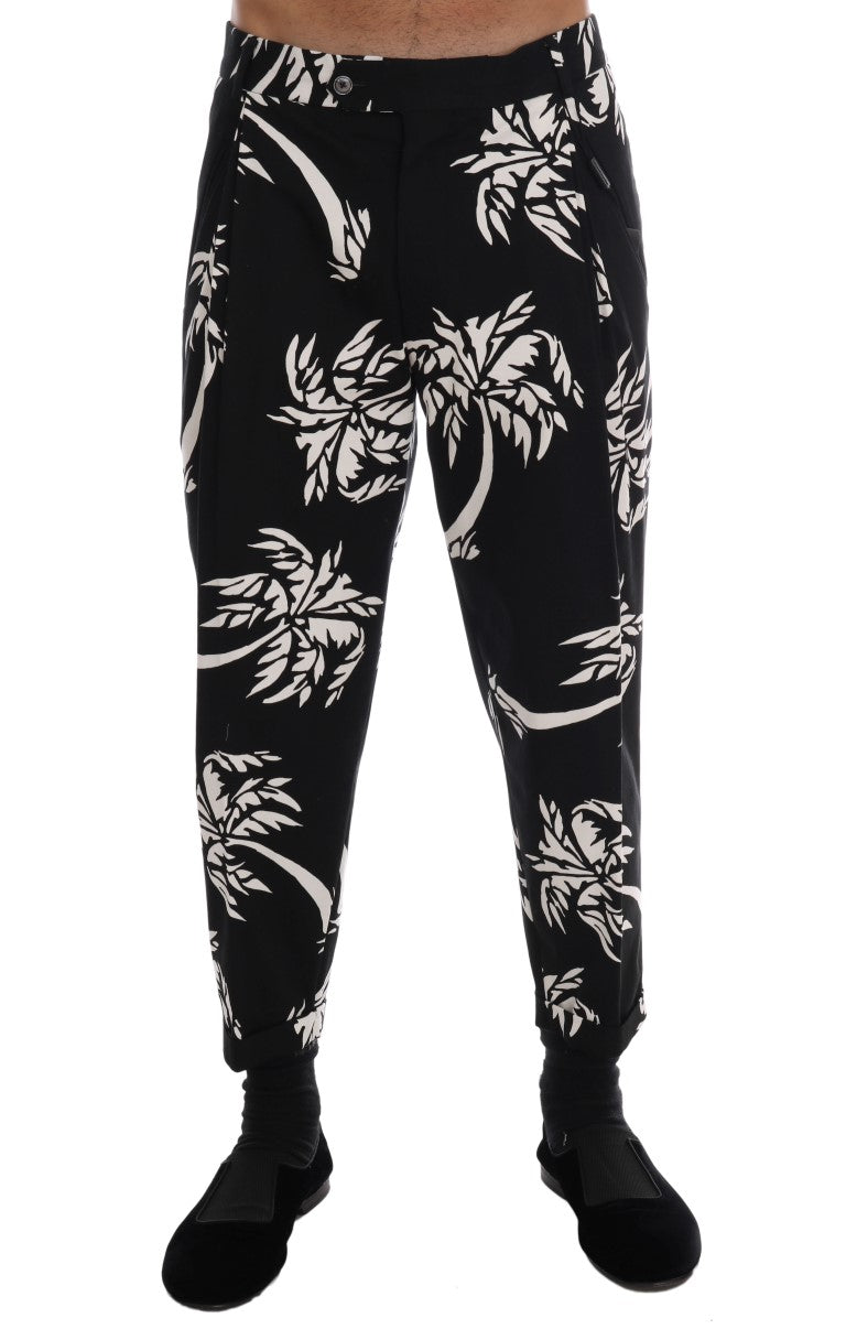  - Elegant Tree Print Ankle Trousers