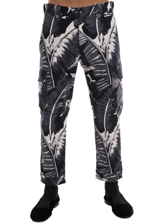  - Elegant Capri Casual Pants in Banana Leaf Print