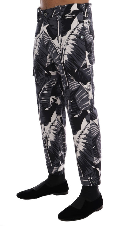  - Elegant Capri Casual Pants in Banana Leaf Print