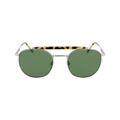 Lacoste Men's Sunglasses – Silver Metal Frame, Green Lenses