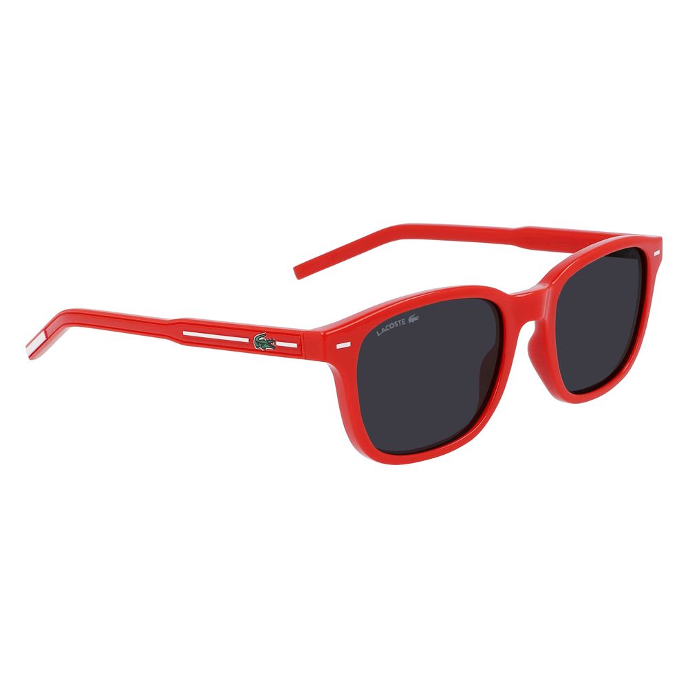 Lacoste Men’s Sunglasses – Red Injected Frame, Grey Lenses