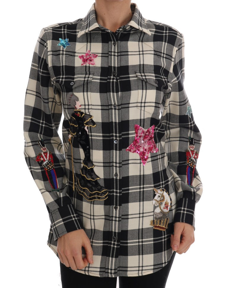  - Enchanted Sequin Checkered Wool Shirt