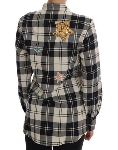  - Enchanted Sequin Checkered Wool Shirt