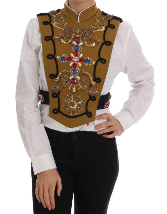  - Runway Embellished Crystal Cross Vest