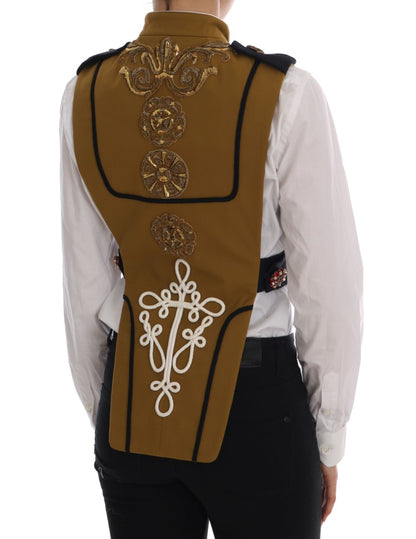  - Runway Embellished Crystal Cross Vest