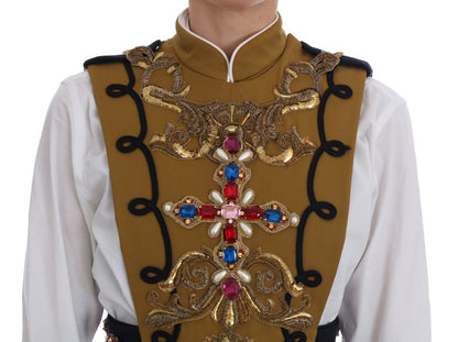  - Runway Embellished Crystal Cross Vest