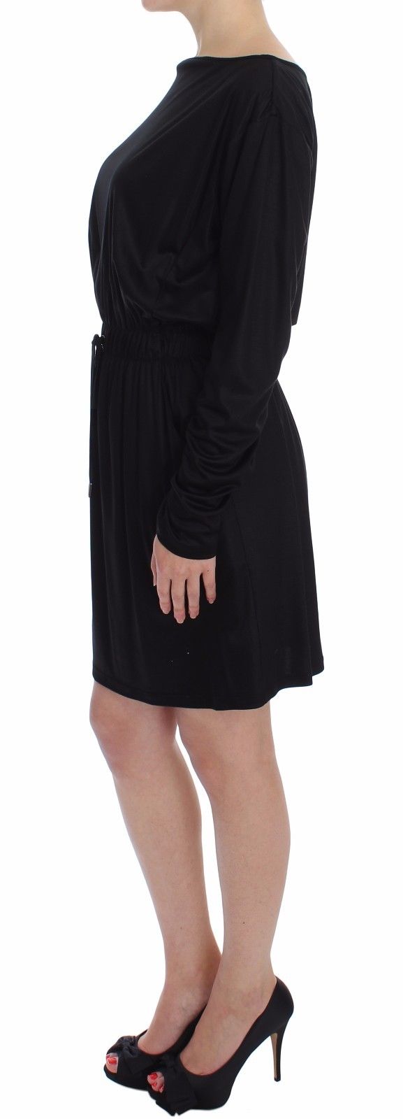  - Elegant Black Silk Blend Shift Dress