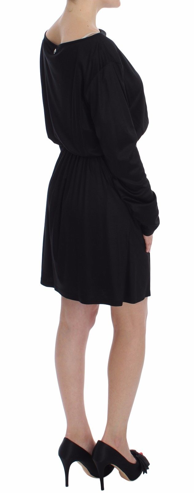  - Elegant Black Silk Blend Shift Dress