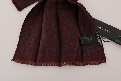  - Silk Bordeaux Crown Chili Print Mens Scarf