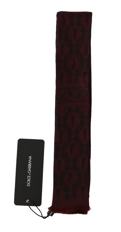  - Silk Bordeaux Crown Chili Print Mens Scarf