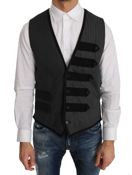  - Elegant Gray Torrero Pattern Formal Vest