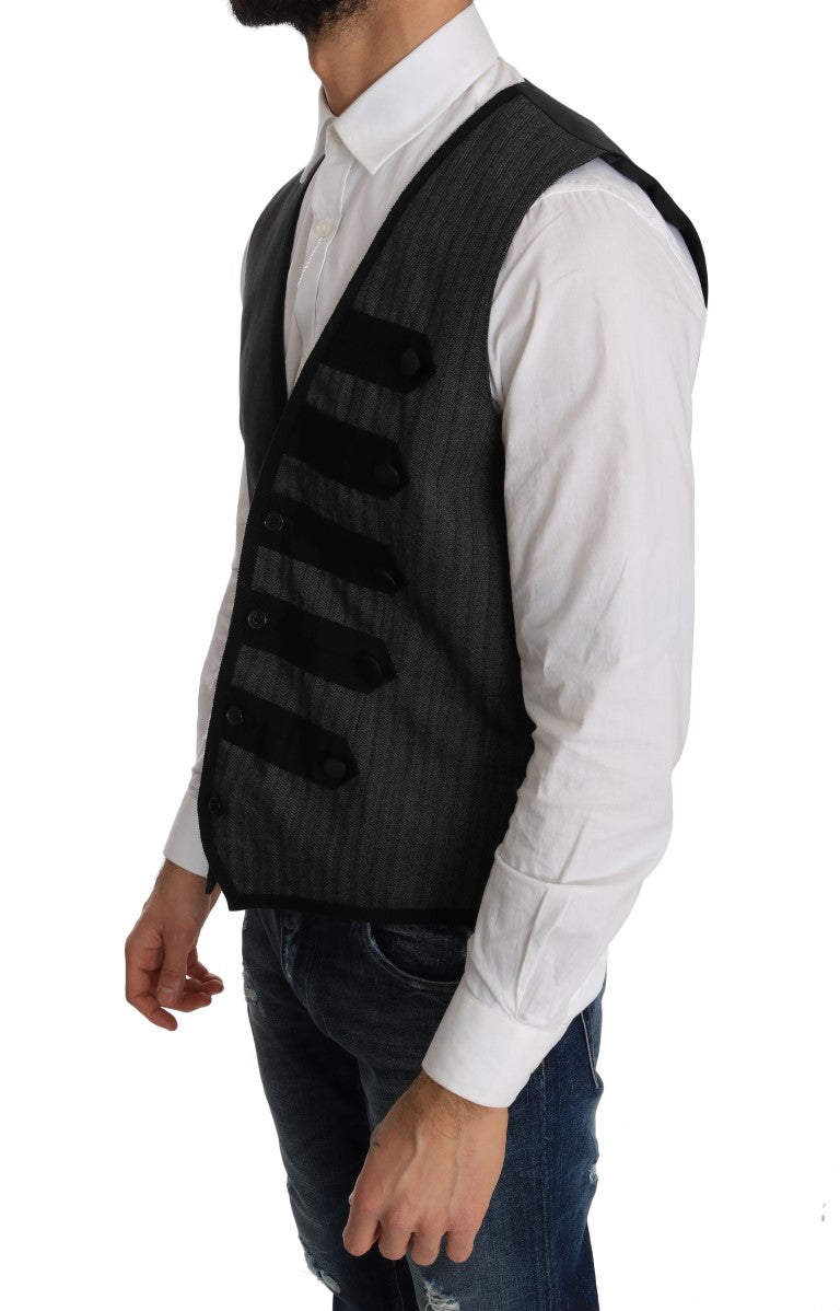  - Elegant Gray Torrero Pattern Formal Vest