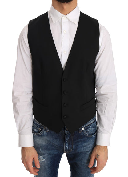  - Elegant Slim Fit Formal Vest in Black