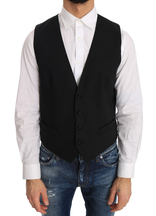  - Elegant Slim Fit Formal Vest in Black