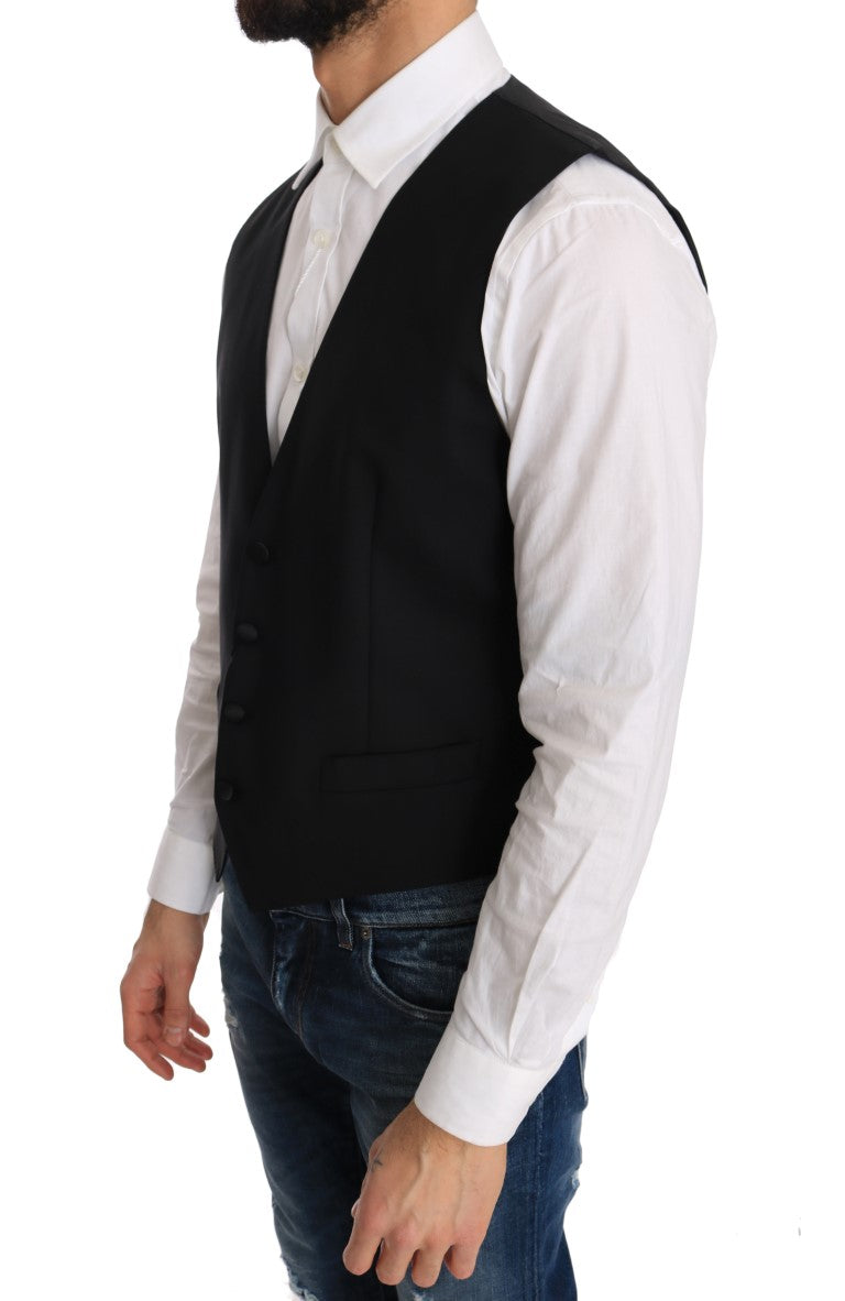  - Elegant Slim Fit Formal Vest in Black