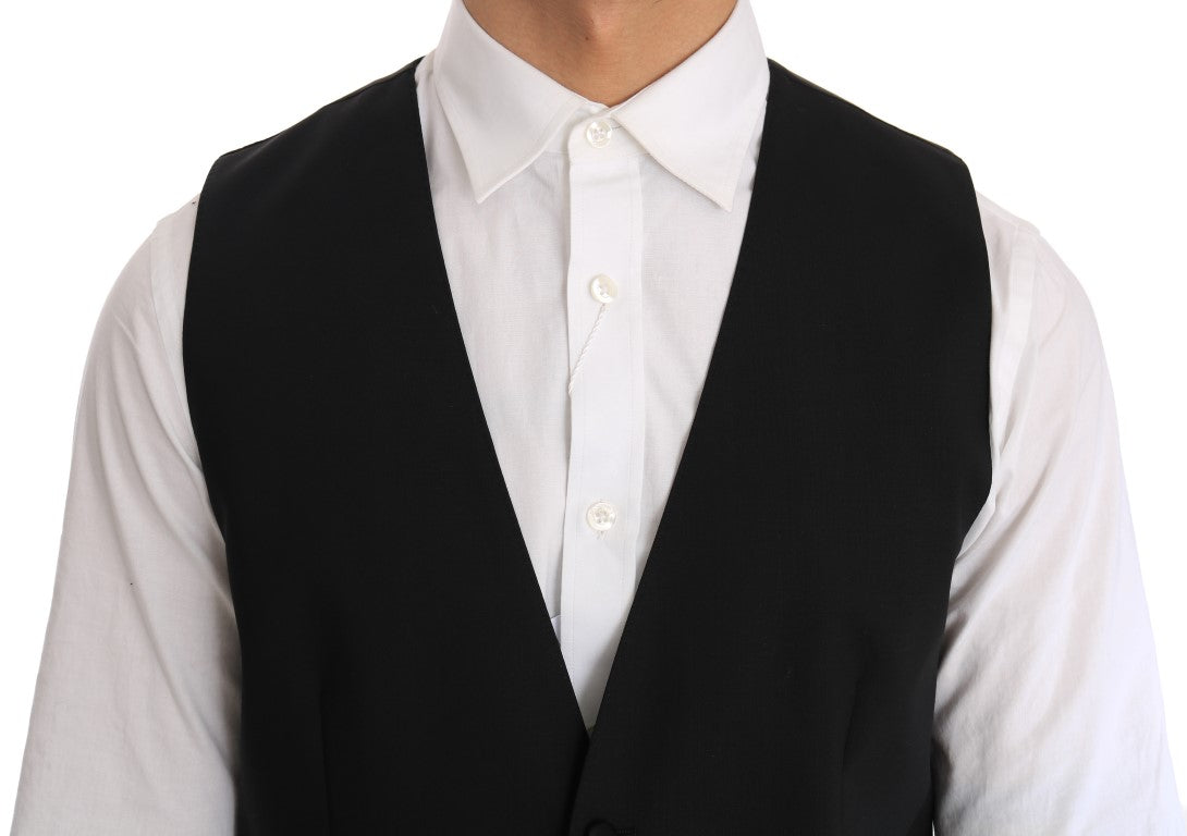  - Elegant Slim Fit Formal Vest in Black