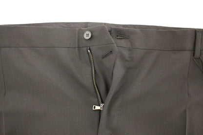  - Elegant Pleated Black Wool Trousers