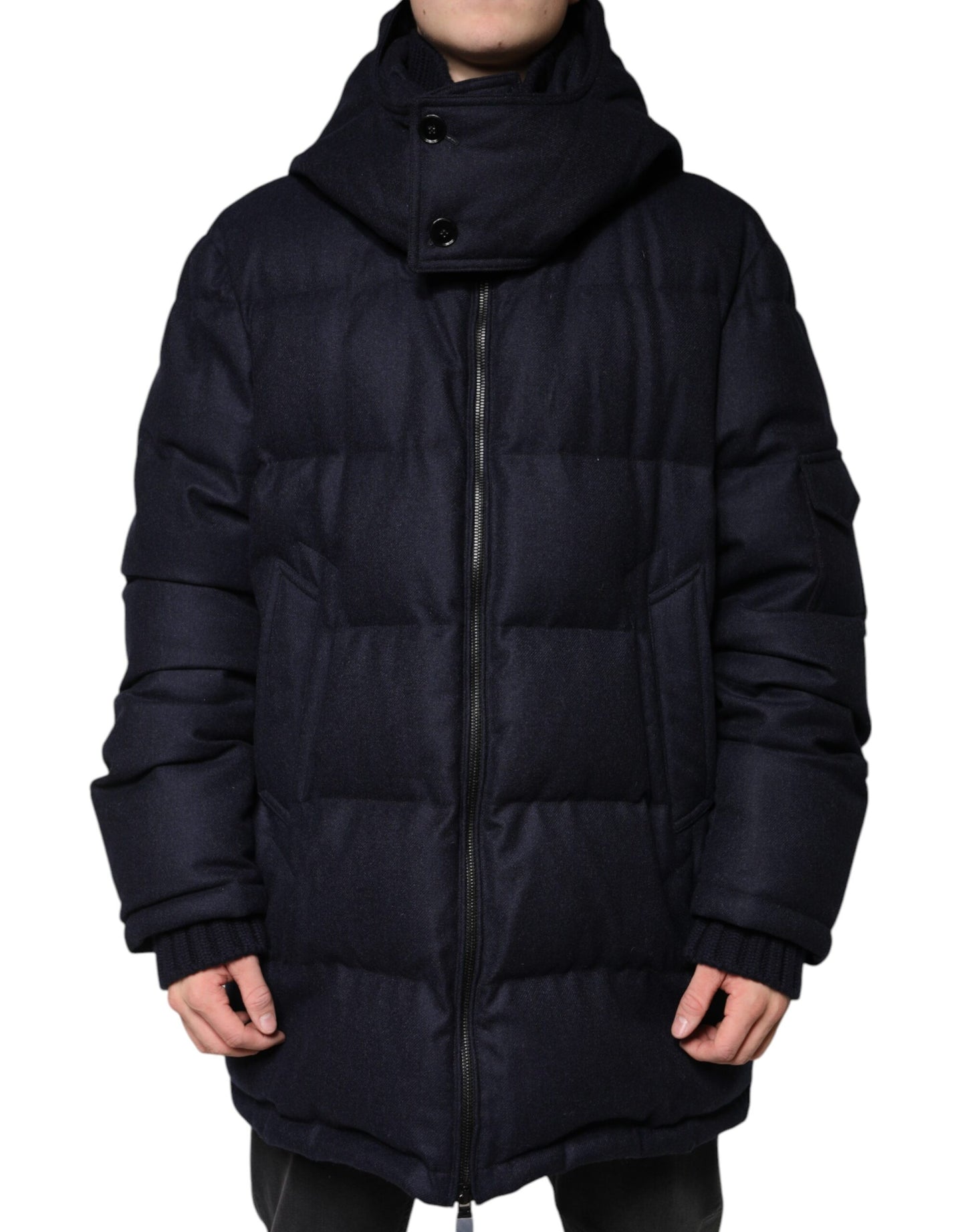 Dolce & Gabbana Black Nylon Hooded Puffer Jacket for Men
