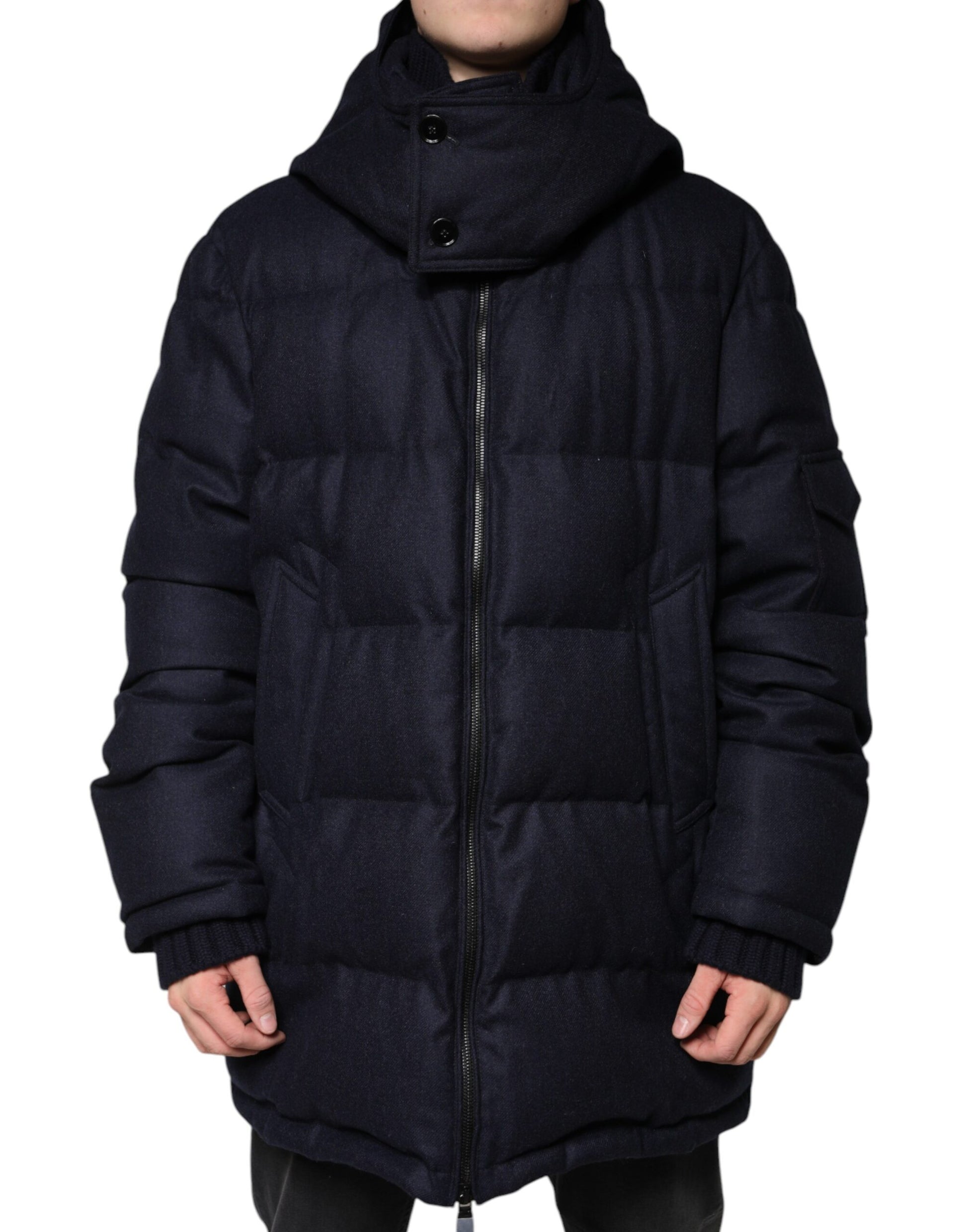 Dolce & Gabbana Black Nylon Hooded Puffer Jacket for Men