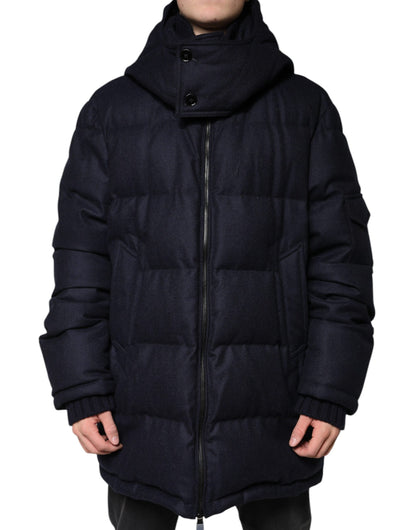 Dolce & Gabbana Black Nylon Hooded Puffer Jacket for Men