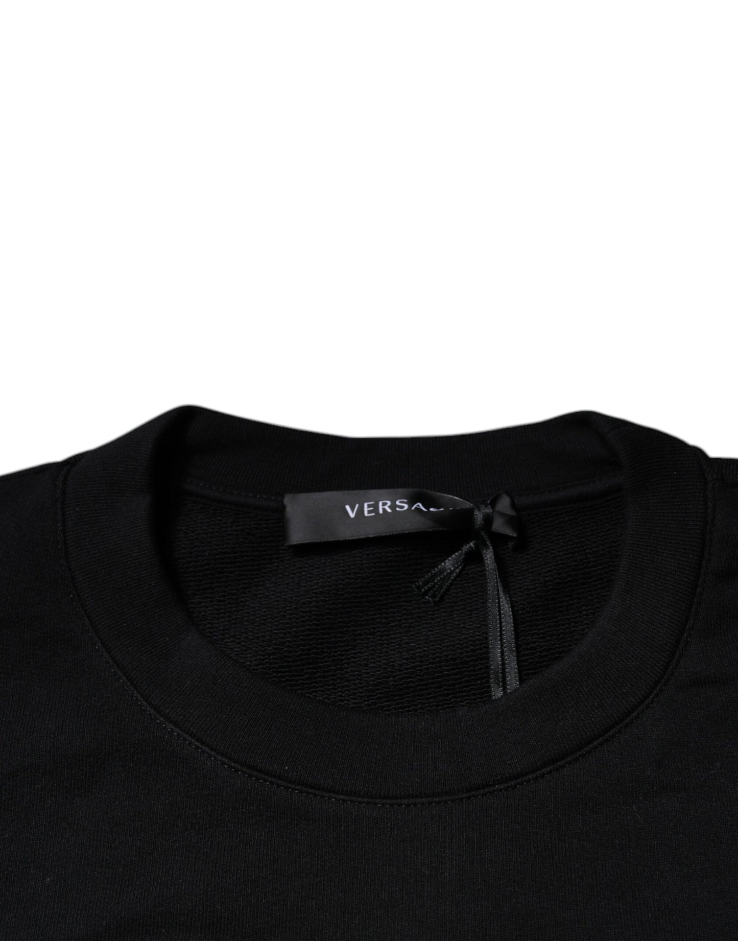 Versace - Men's Black Medusa Embroidery Crew Neck Pullover Sweater