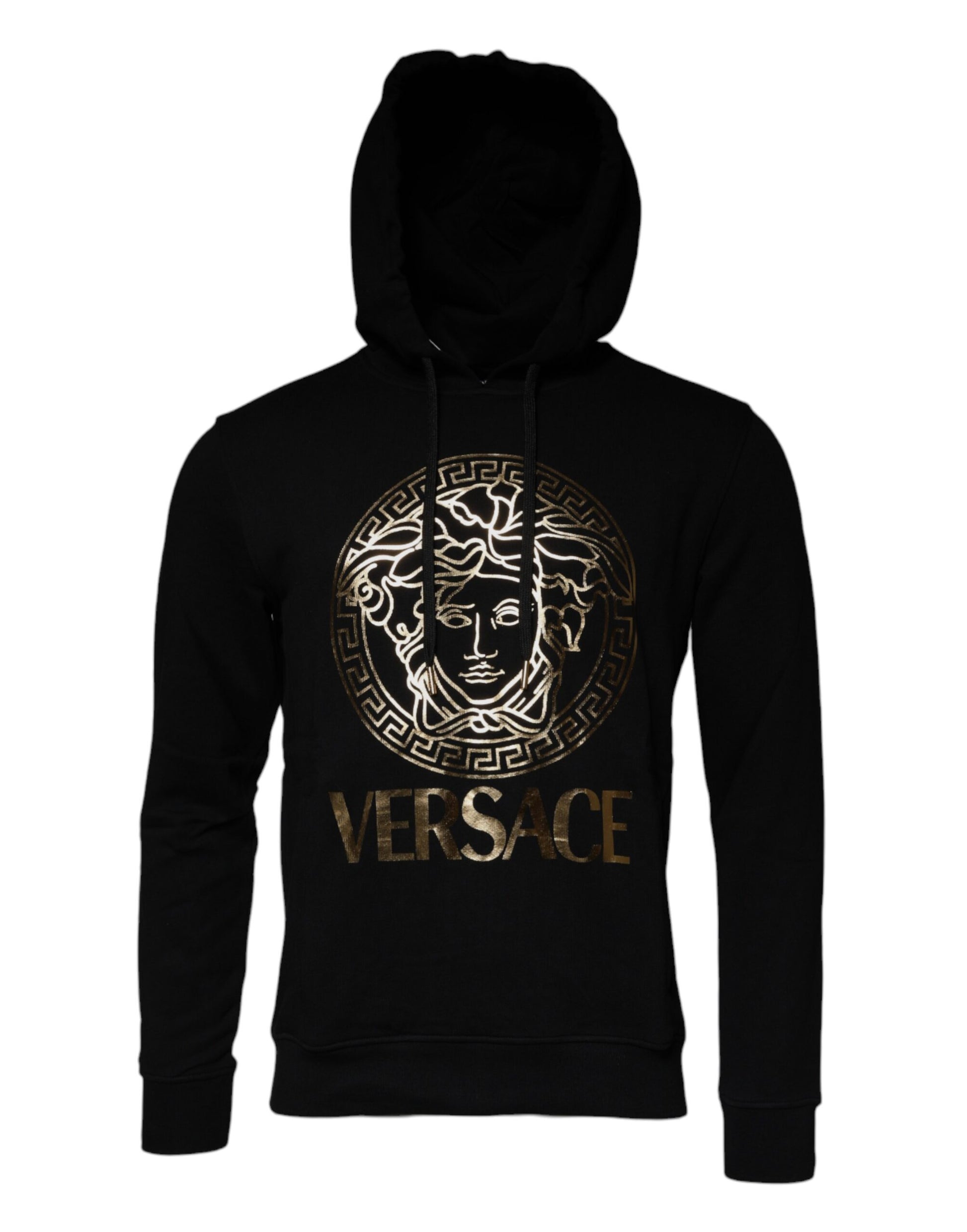 Versace Black Medusa Cotton Hoodie Pullover Sweatshirt