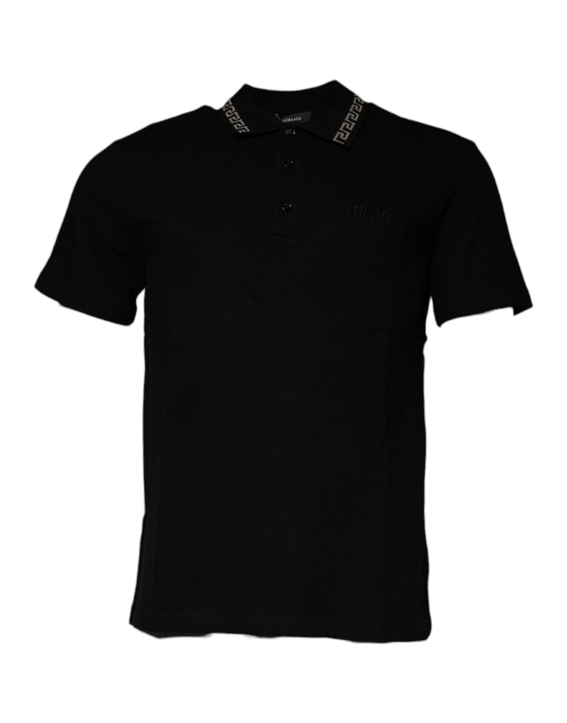 Versace Men's Black Collared Polo Short Sleeves T-shirt
