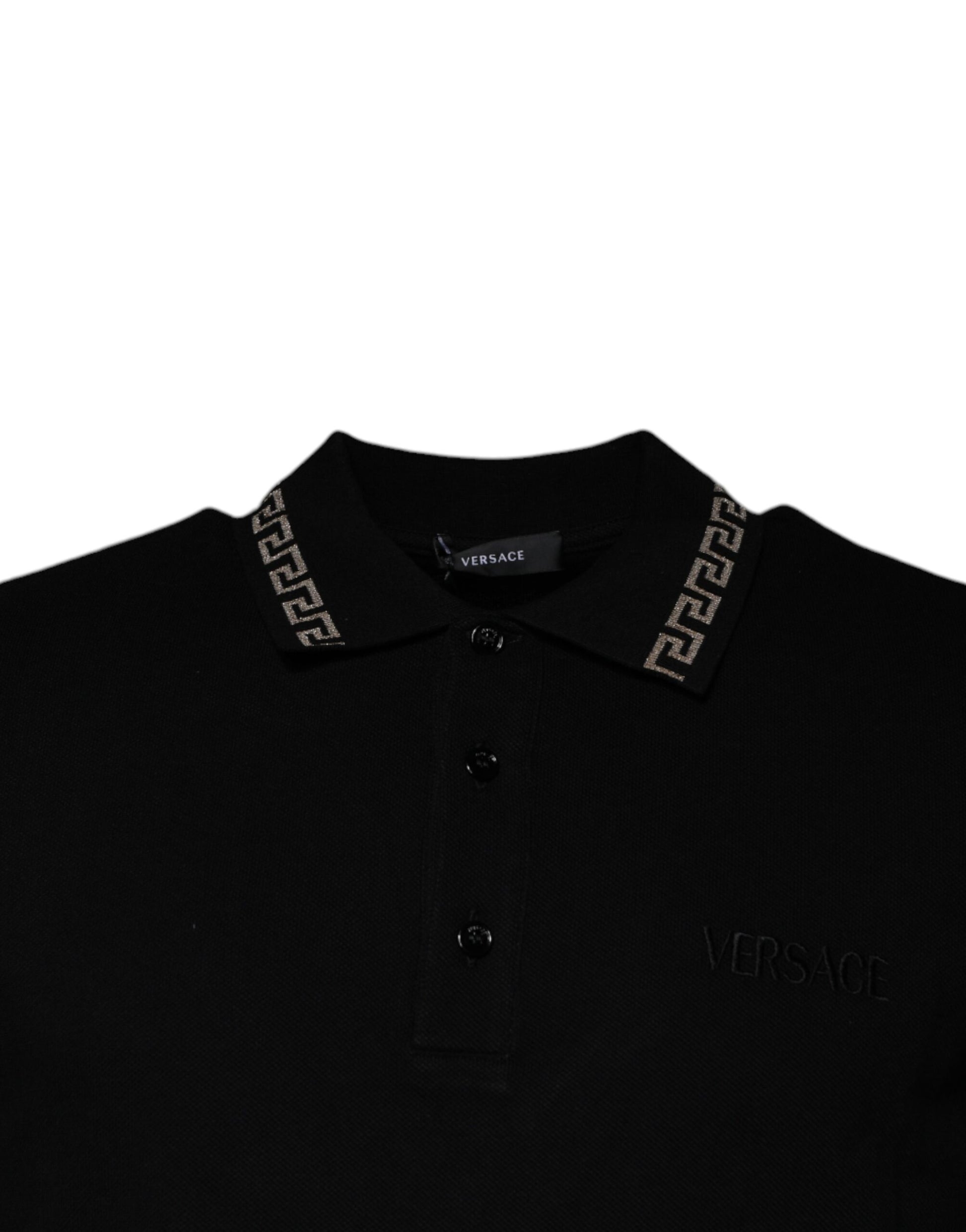 Versace Men's Black Collared Polo Short Sleeves T-shirt