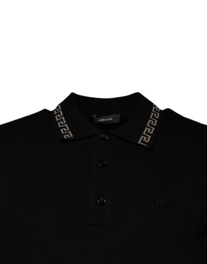 Versace - Men's Black Collared Polo Short Sleeves T-shirt