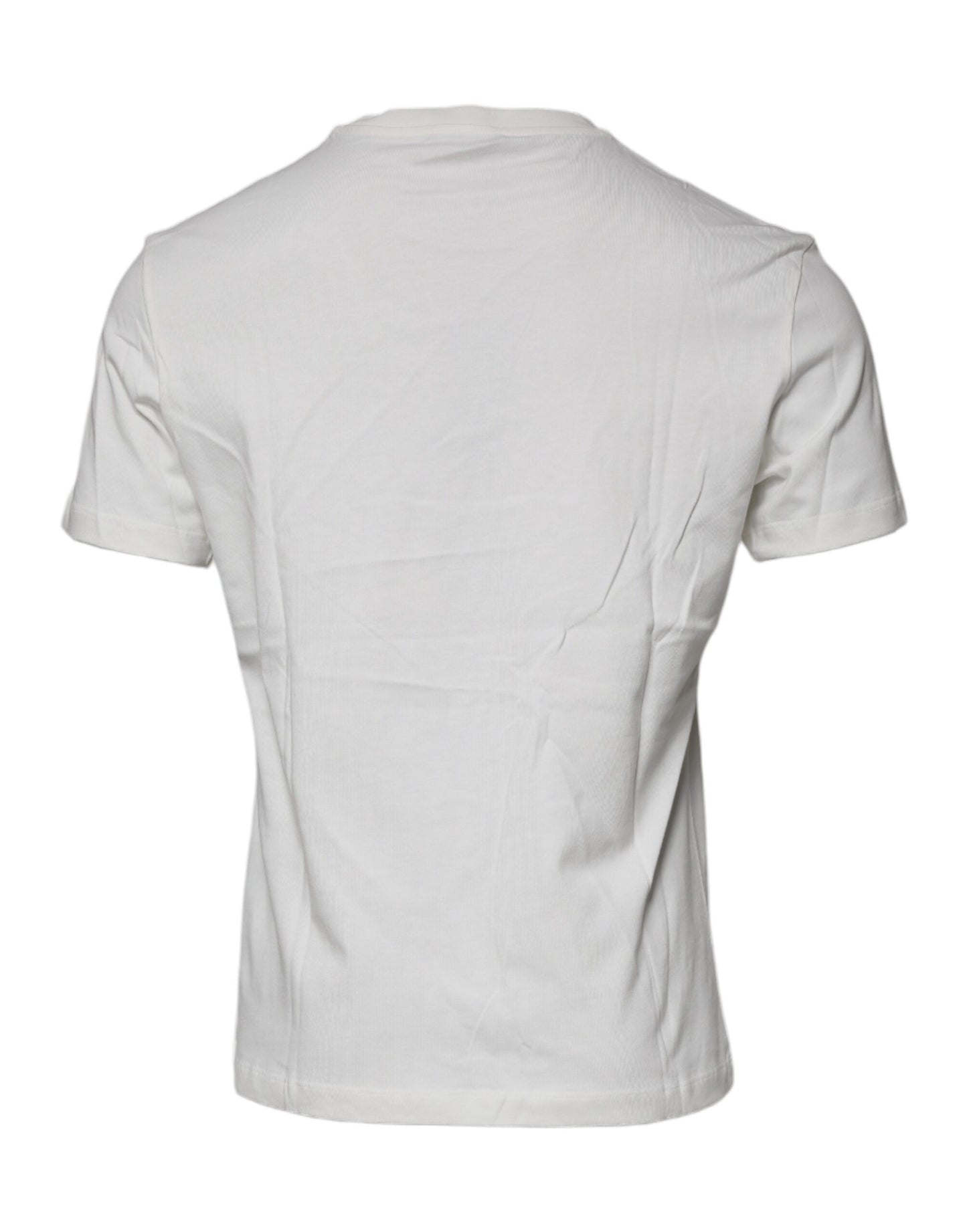 Versace Men's White Medusa Print Cotton Crew Neck T-shirt