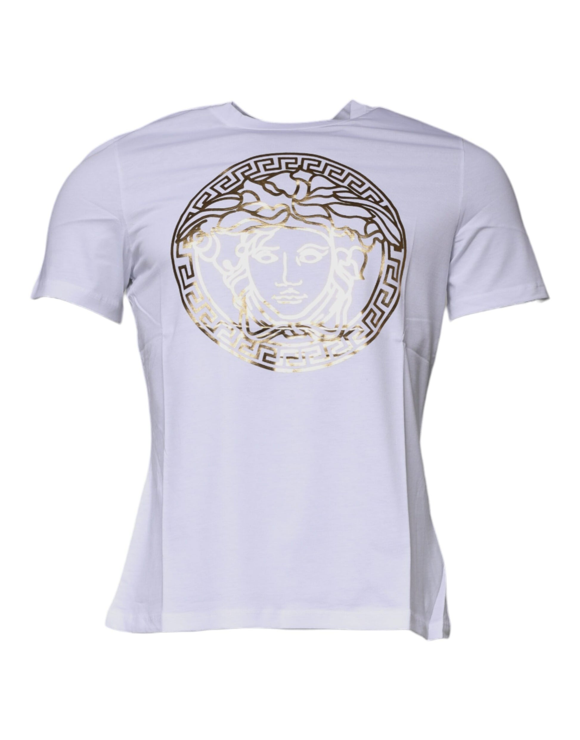 Versace - Men's White Medusa Print Cotton Crew Neck T-shirt