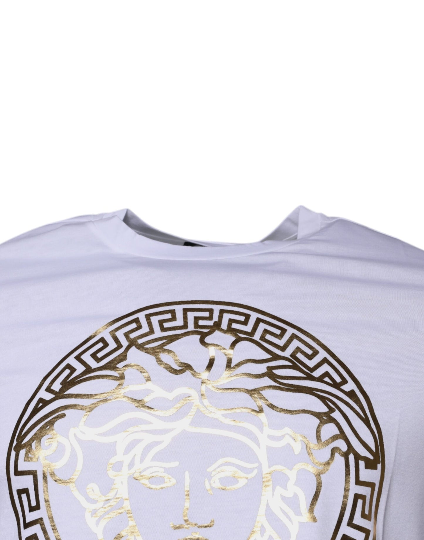 Versace - Men's White Medusa Print Cotton Crew Neck T-shirt