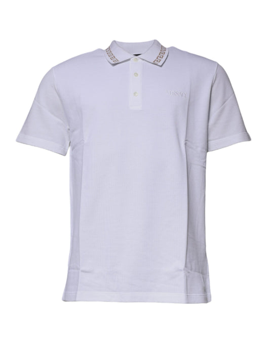 Versace - Men's White Collared Men Polo Short Sleeves T-shirt