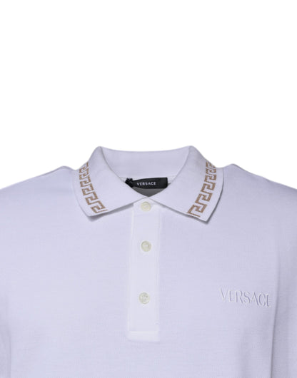 Versace - Men's White Collared Men Polo Short Sleeves T-shirt