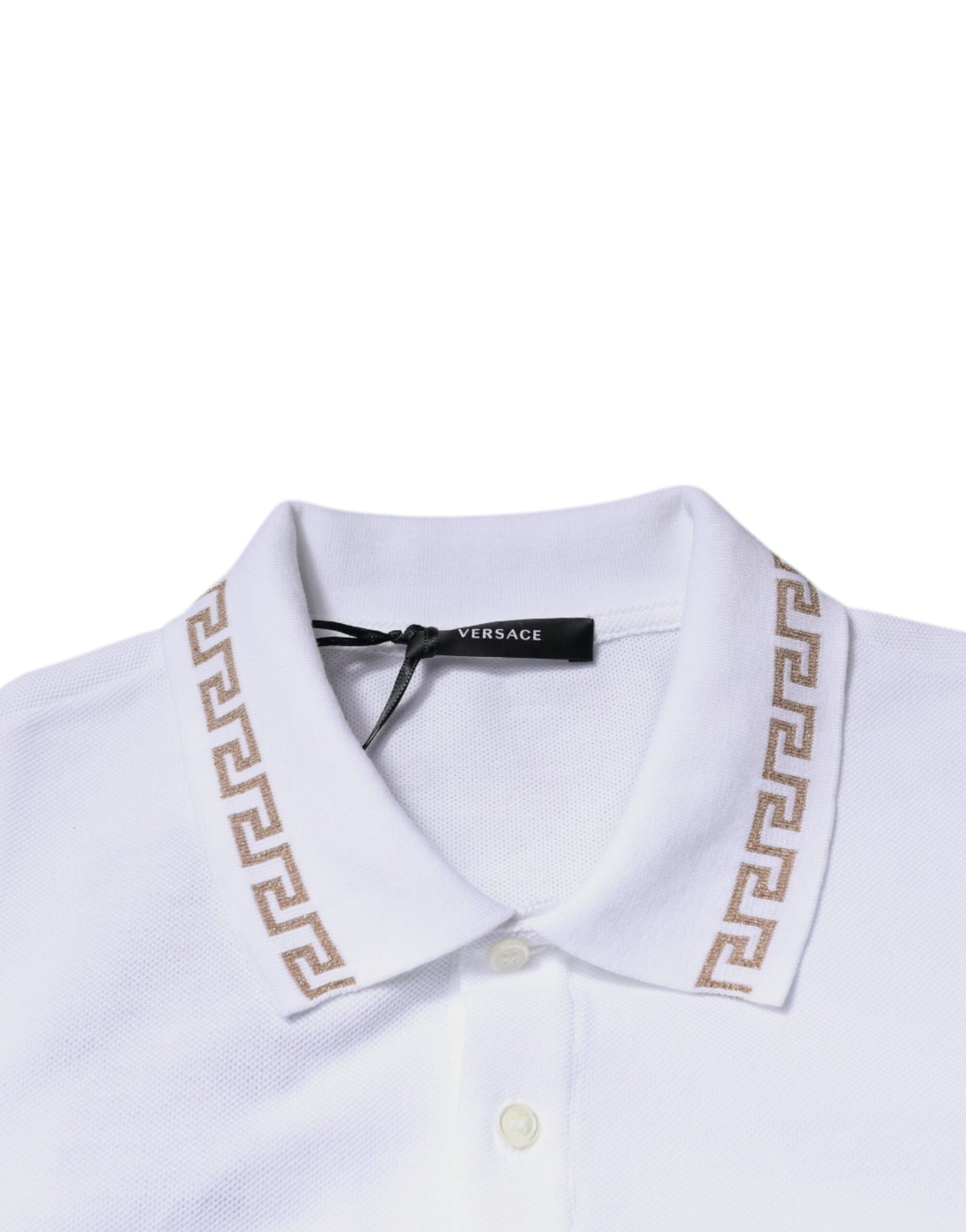 Versace - Men's White Collared Men Polo Short Sleeves T-shirt