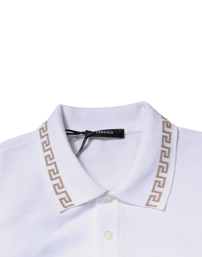 Versace - Men's White Collared Men Polo Short Sleeves T-shirt