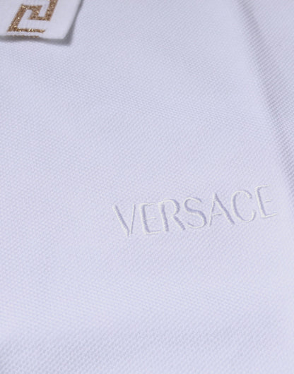 Versace - Men's White Collared Men Polo Short Sleeves T-shirt