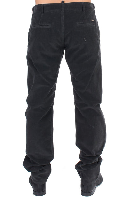  - Elegant Black Cotton Corduroy Pants