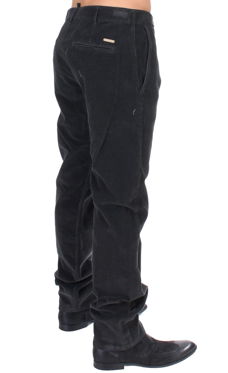  - Elegant Black Cotton Corduroy Pants